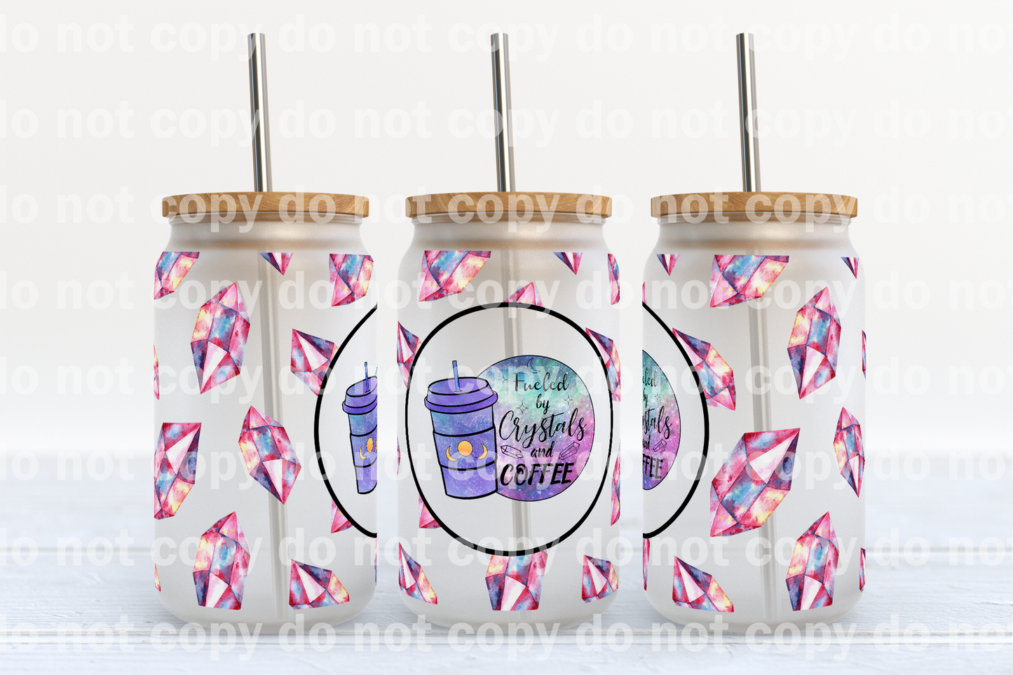 Fueled By Crystals And Coffee 16oz Cup Wrap