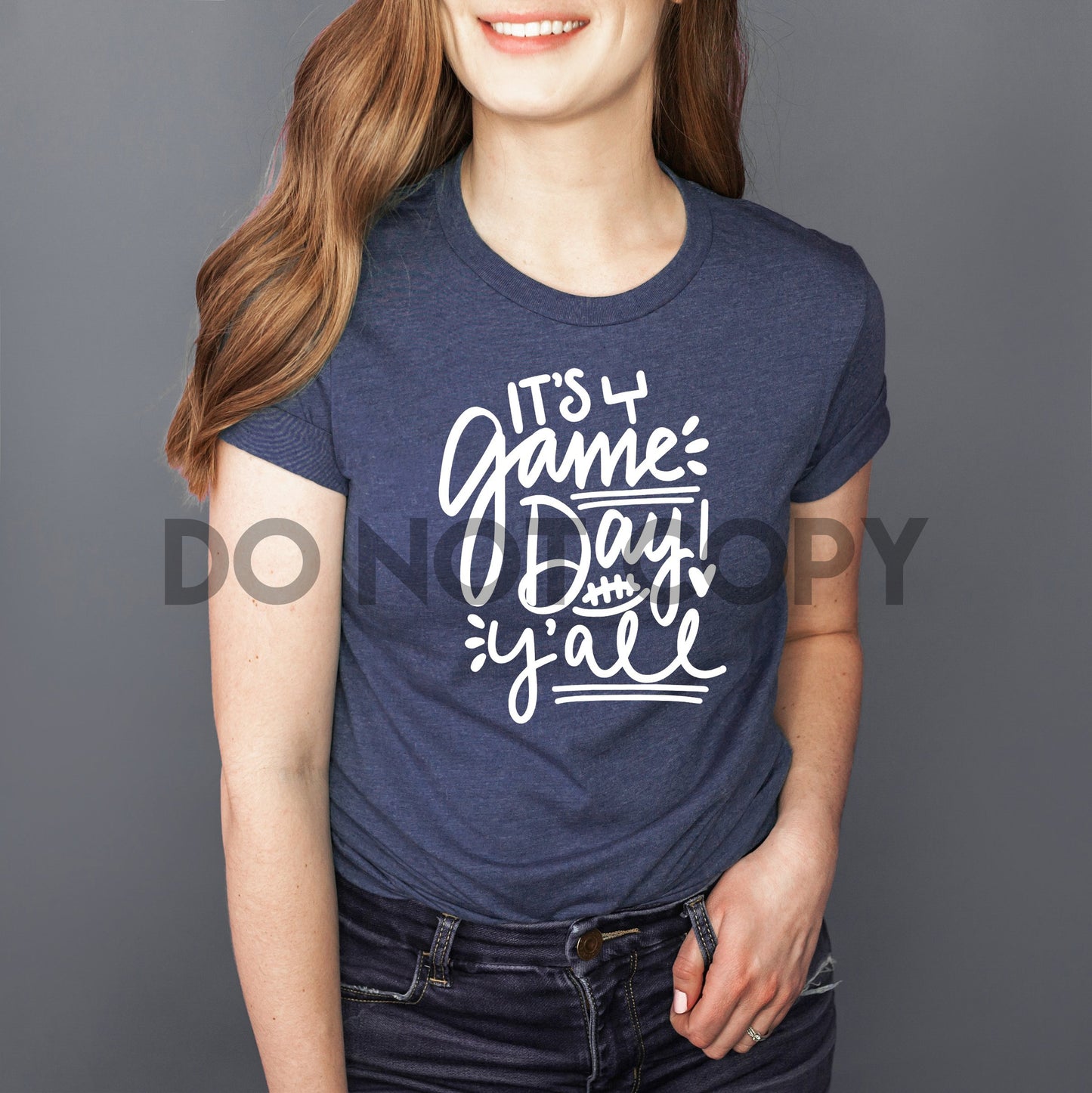 Es el día del juego Todos ustedes Tinta blanca un color Transferencia de serigrafía