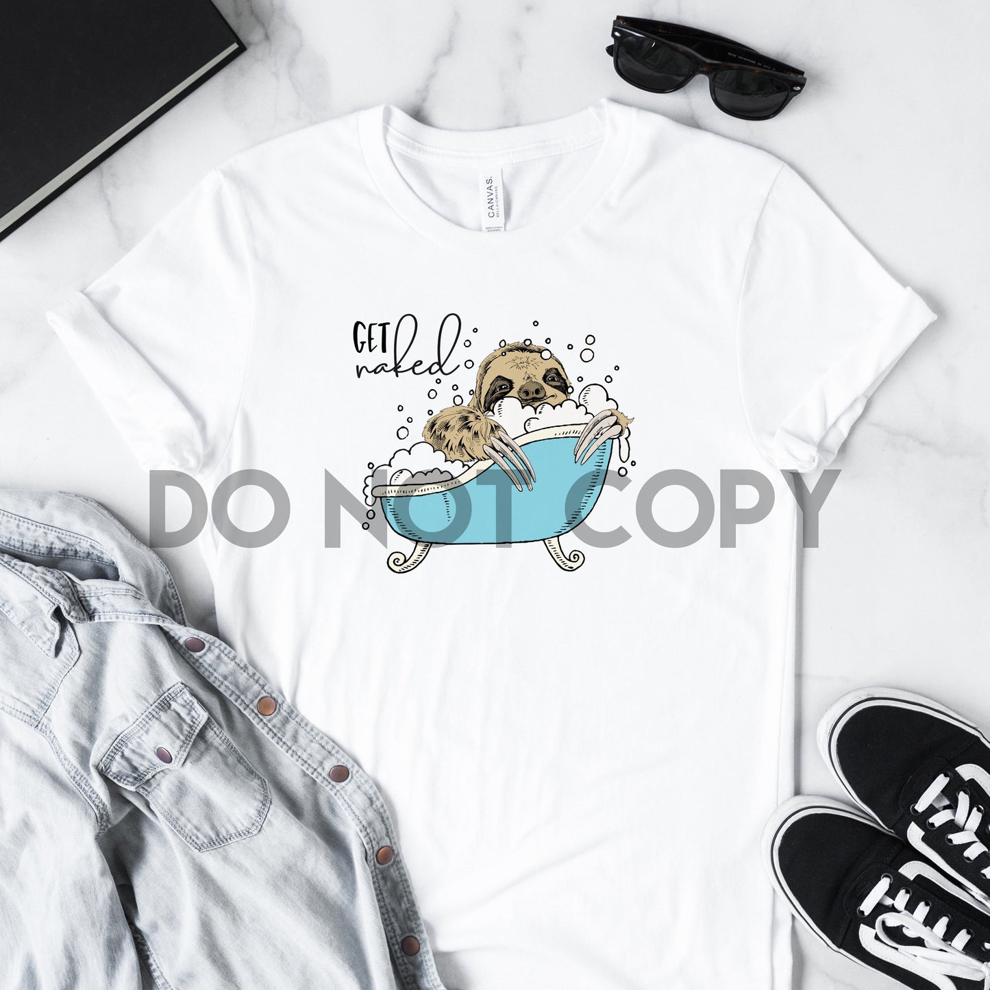 Get Naked Bathtub Sloth Sublimation print