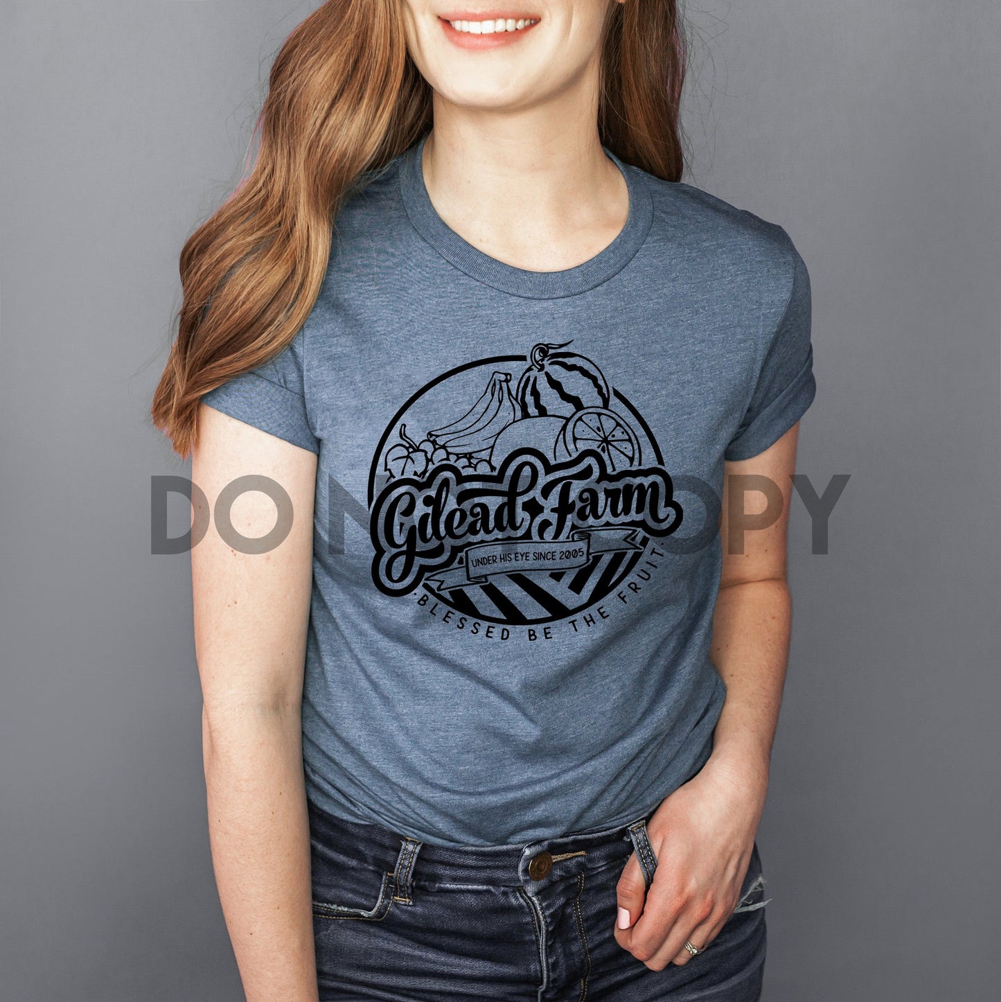 Gilead Farm Blessed Be The Fruit BLACK INK one color Screen print transfer