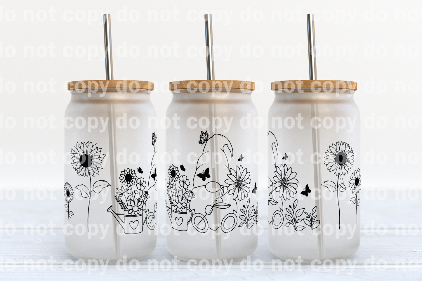 Gnome Flowers 16oz Cup Wrap