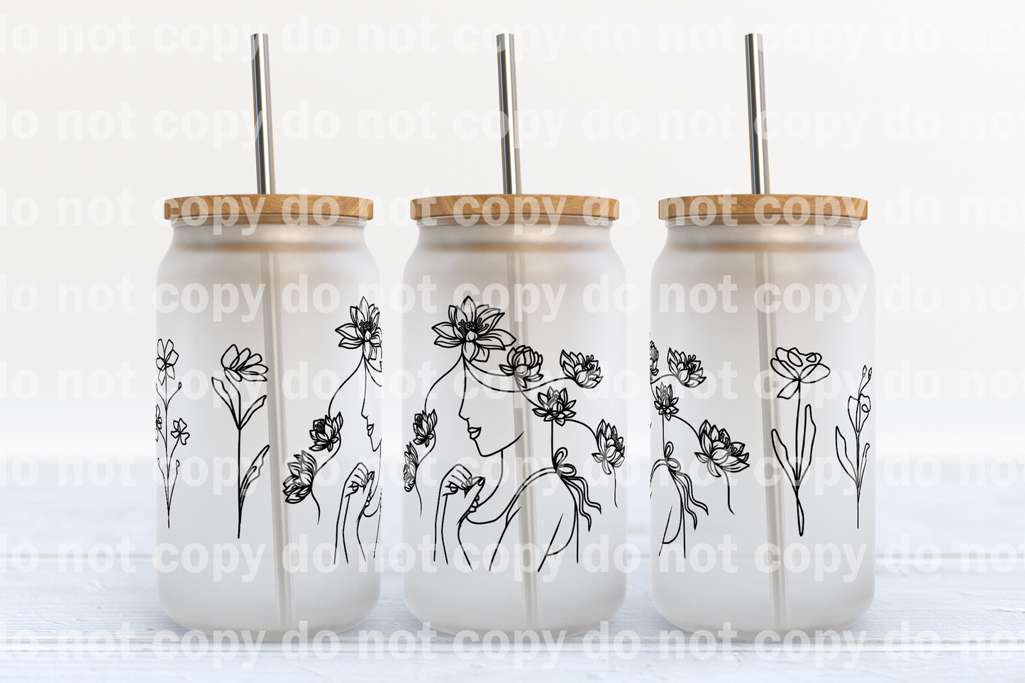 Grow Positive Thoughts Flowers 16oz Cup Wrap