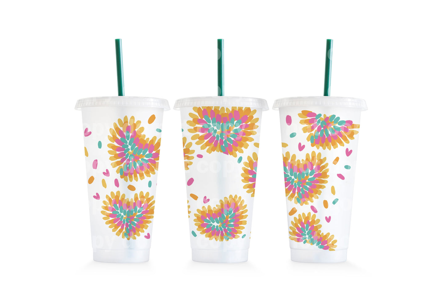 Tie Dye Hearts Cup Wrap 24oz Cold Cup Wrap
