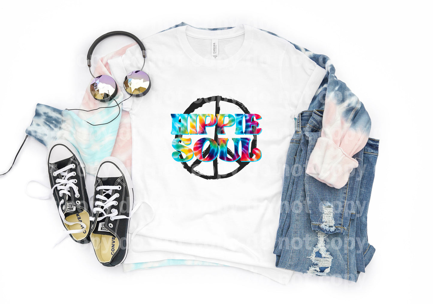 Hippie Soul Peace Sign Tie Dye Dream Print o Impresión por sublimación