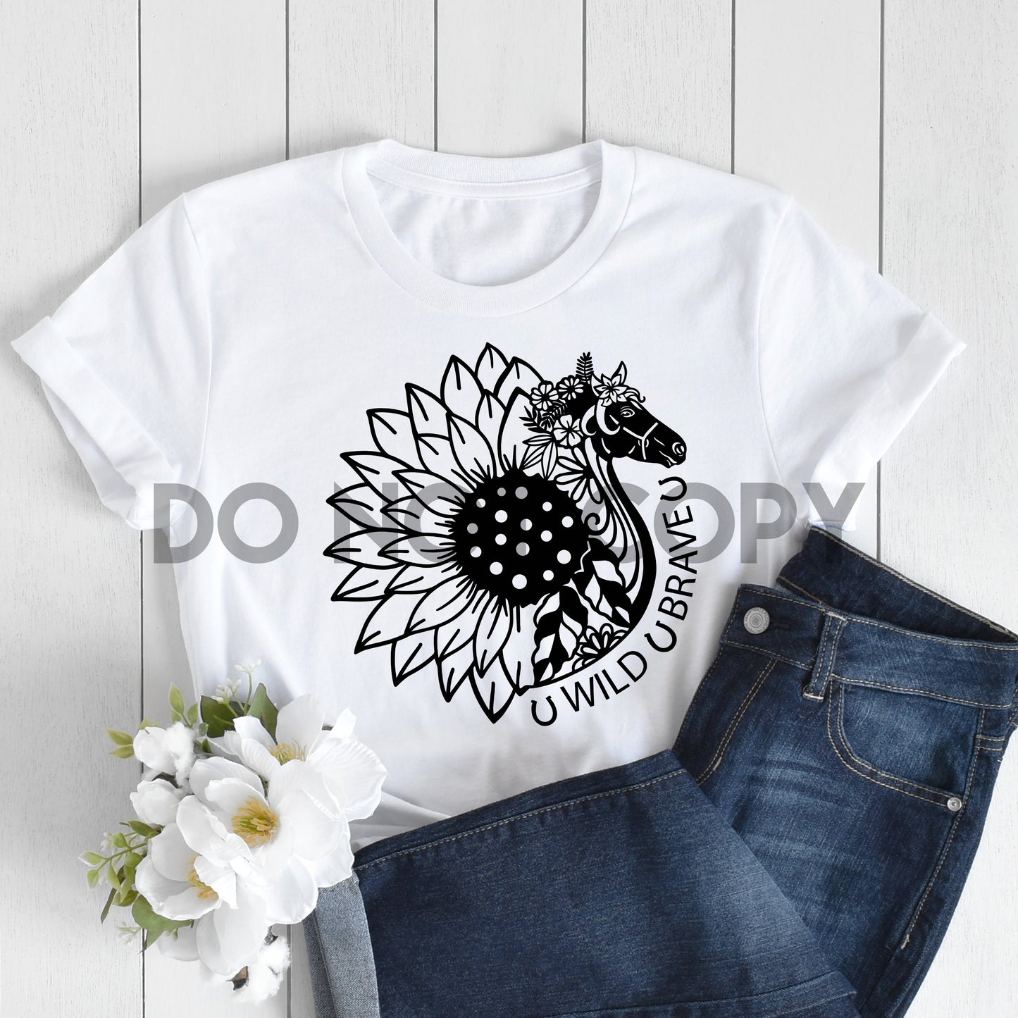 Horse Sunflower Brave Wild sublimation print