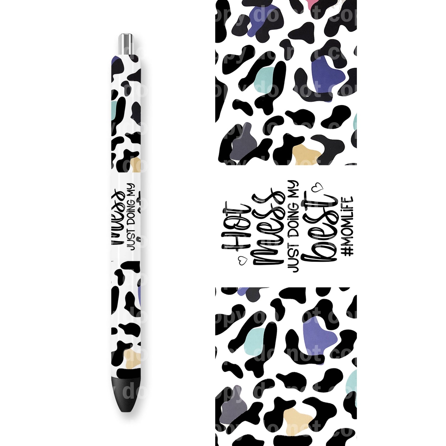 Hot Mess simplemente haciendo mi mejor envoltura para vasos y bolígrafos de 16 oz