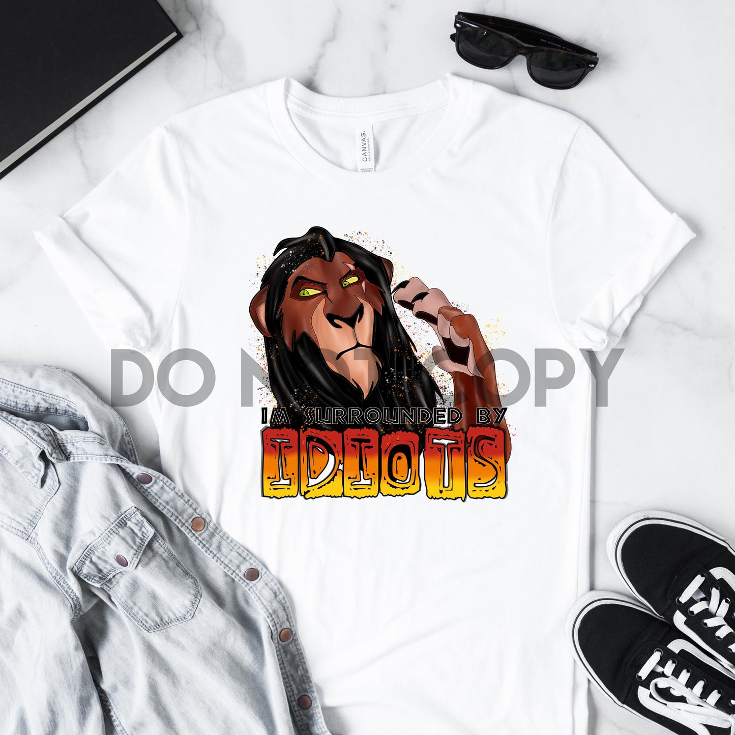 I'm Surrounded By Idiots Lion Sublimation print