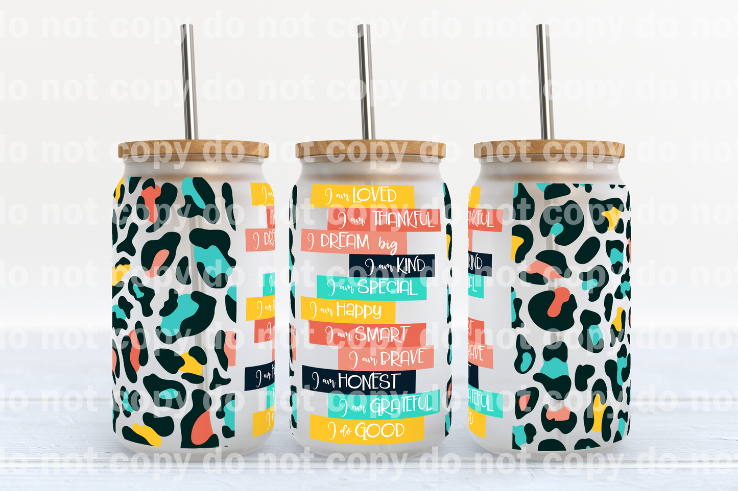 Soy amado, estoy agradecido, sueño en grande, envoltura de taza de 16 oz