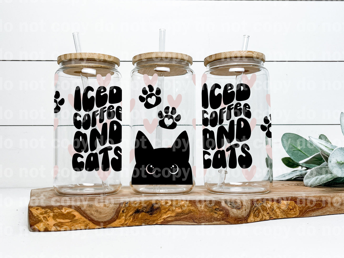 Iced Coffee And Cats 16oz Cup Wrap