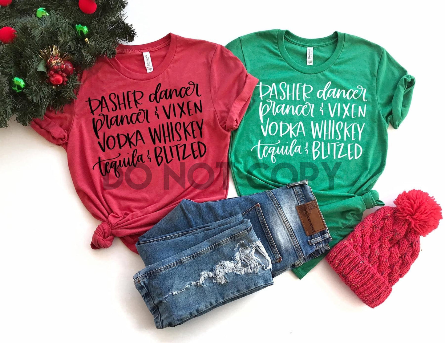 La bebida de reno nombra una transferencia de serigrafía de un color