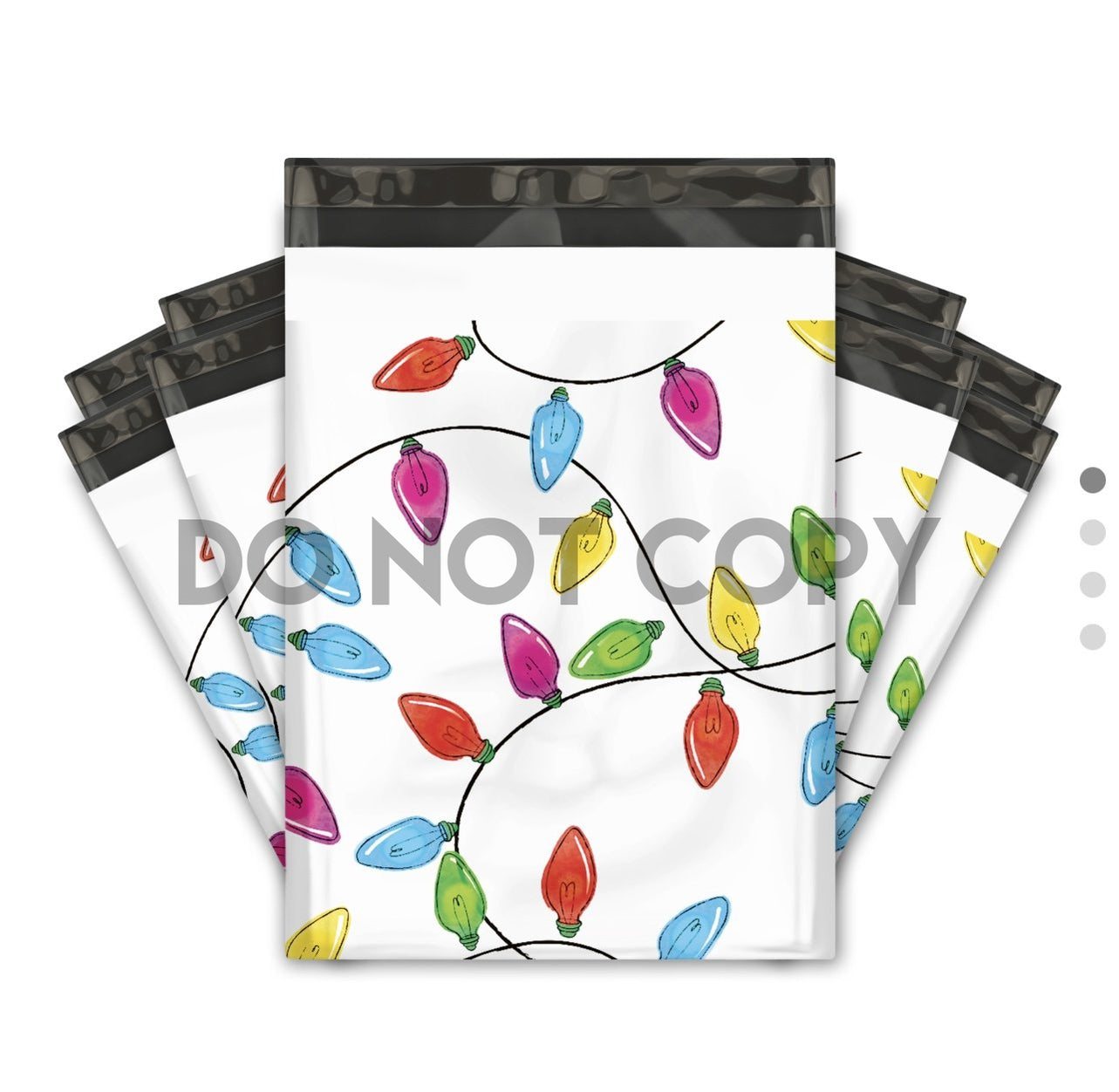 Poly mailer luces navideñas vacaciones navideñas 10x13