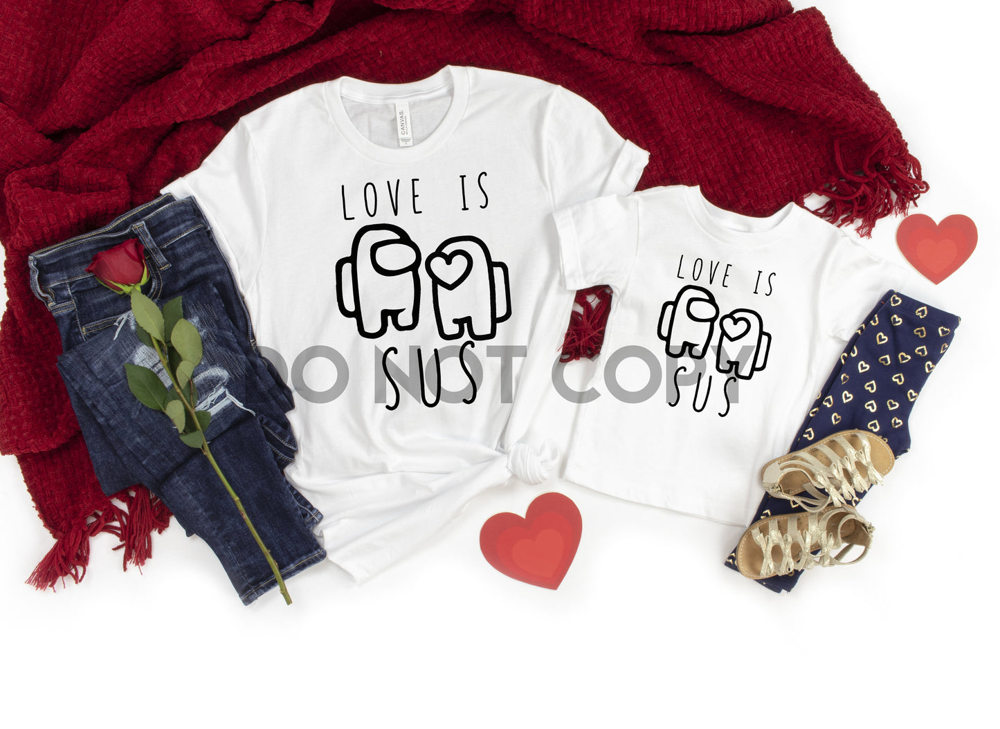 Love is sus Valentines fan art impresión por sublimación