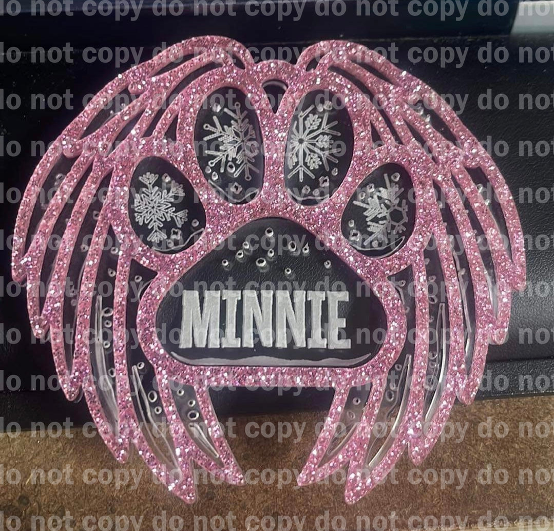 Acrylic and or birch wood customizable angel wing memorial pet ornament Laser Made