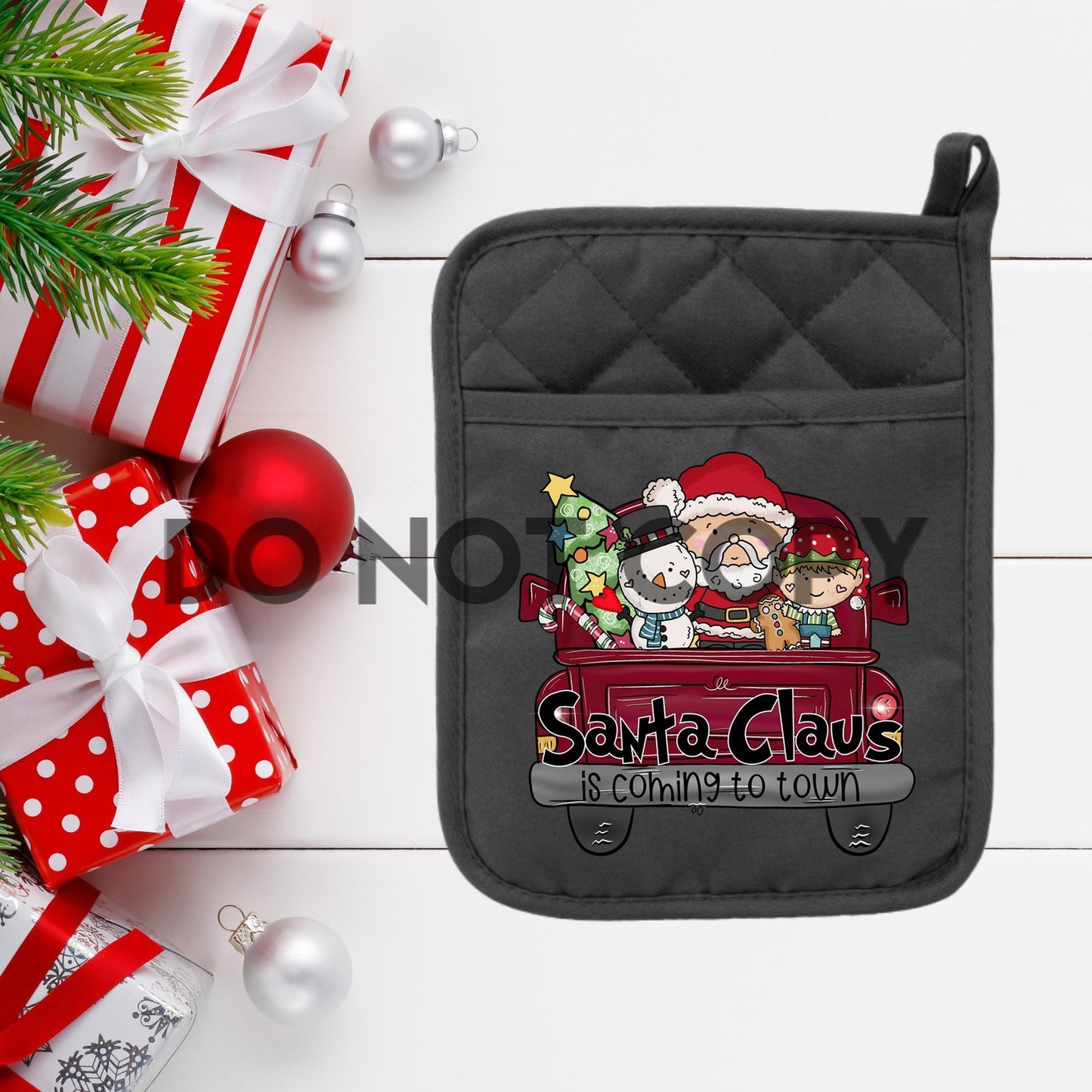 Papá Noel viene a la ciudad Camión navideño para jóvenes y bebés ALTO CALOR Transferencia de serigrafía a todo color