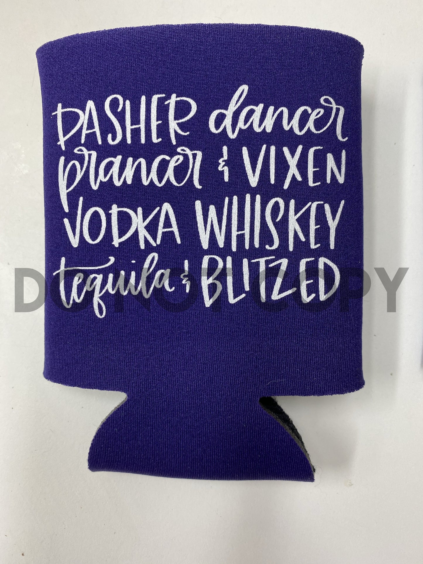 Reindeer booze names coozie Pocket Tea towel mask can hugger one color Screen print transfer