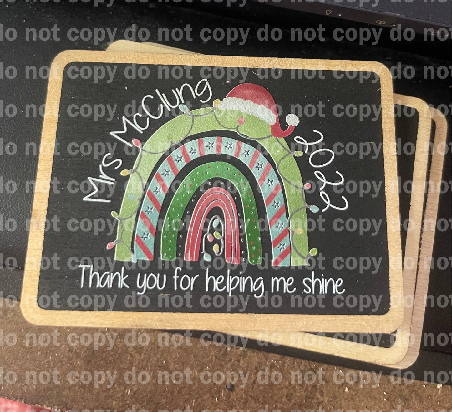 Teacher gift magnet or ornament uv print and wood mini chalkboard customizable