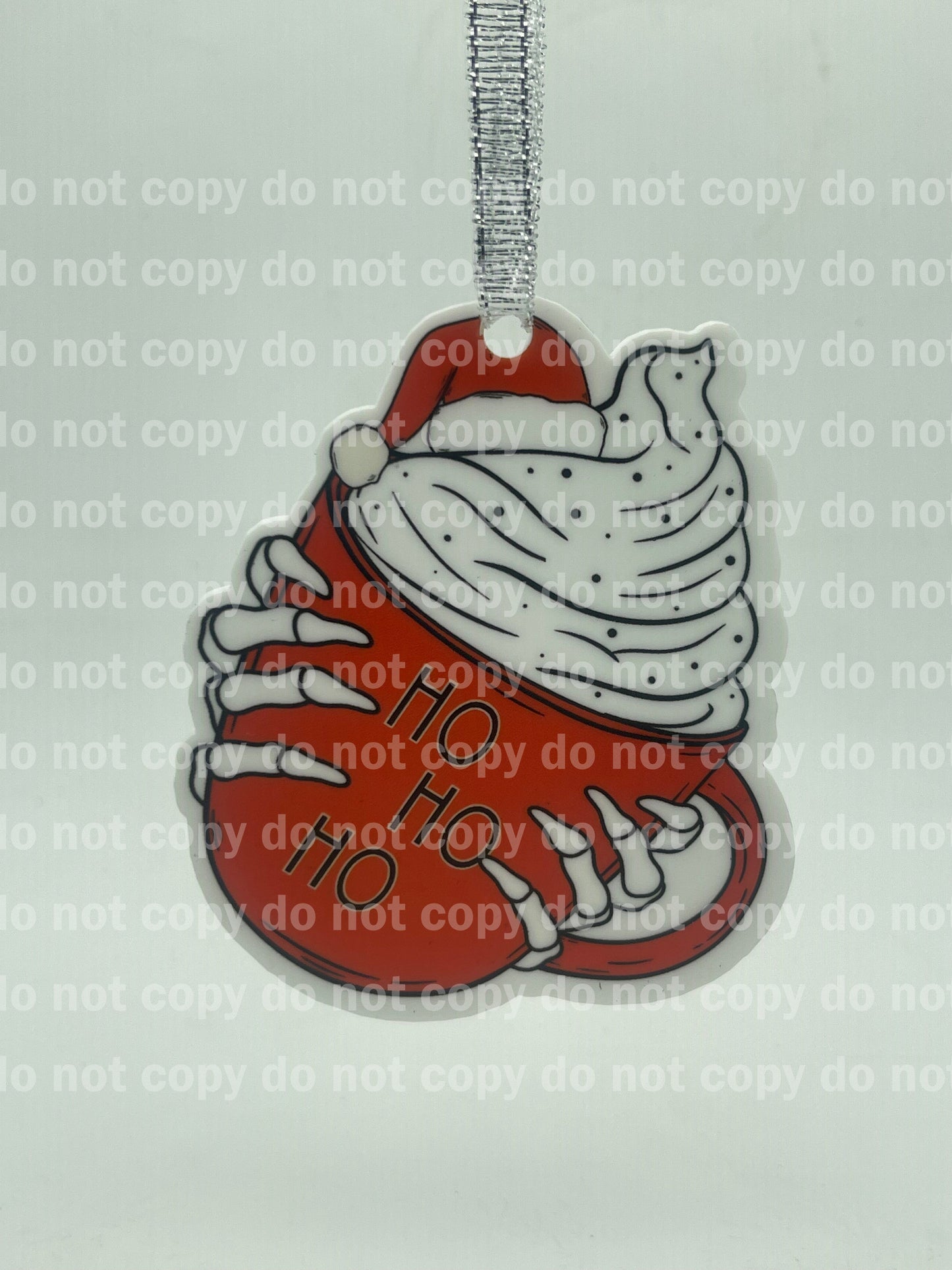 Spooky skellie mug Christmas ornament uv print and acrylic