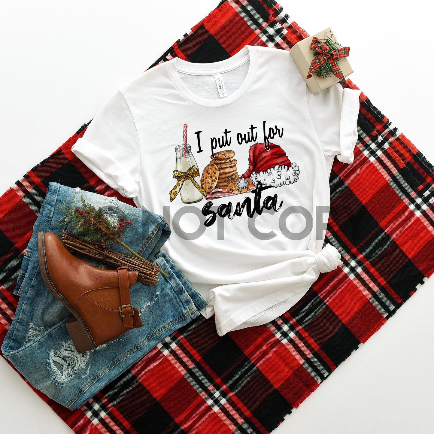 I put out for Santa Cookies and Drinks Santa Hat Sublimation print