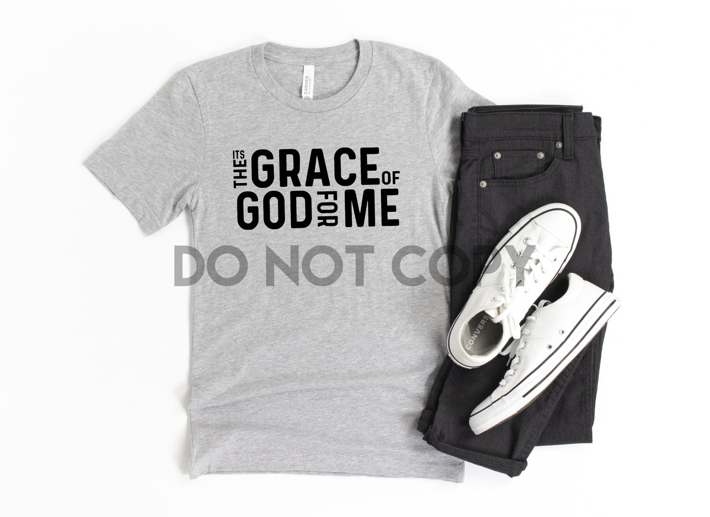 Es la gracia de Dios para mí transferencia de serigrafía a un color