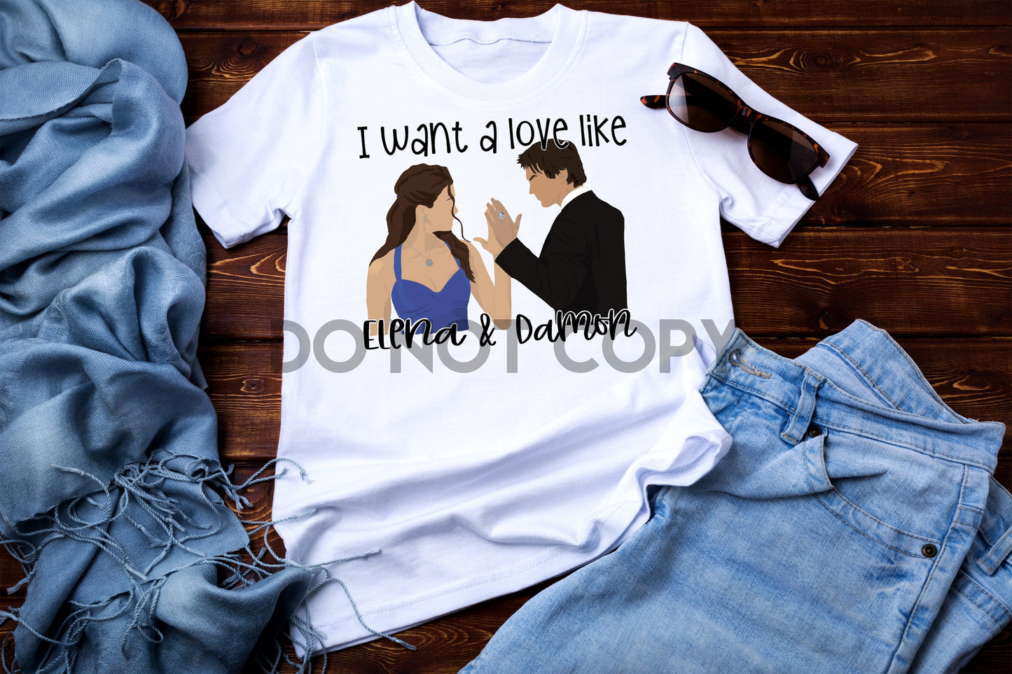 Quiero un amor como Elena y Damon Dream Print o Sublimation Print
