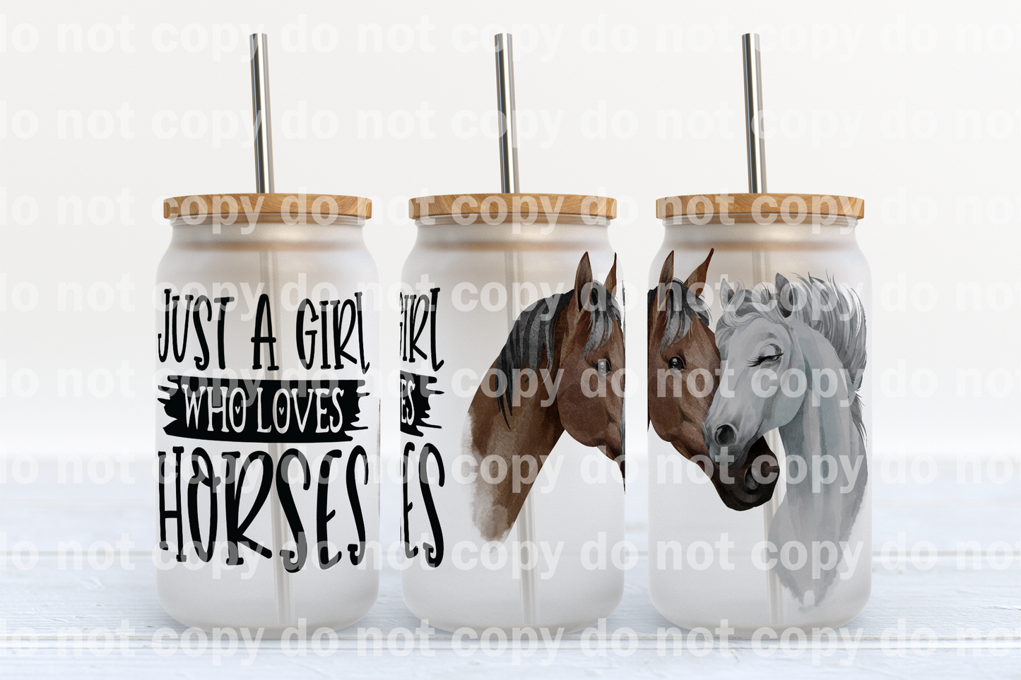Envoltura de taza de 16 oz de Just A Girl Who Loves Horses