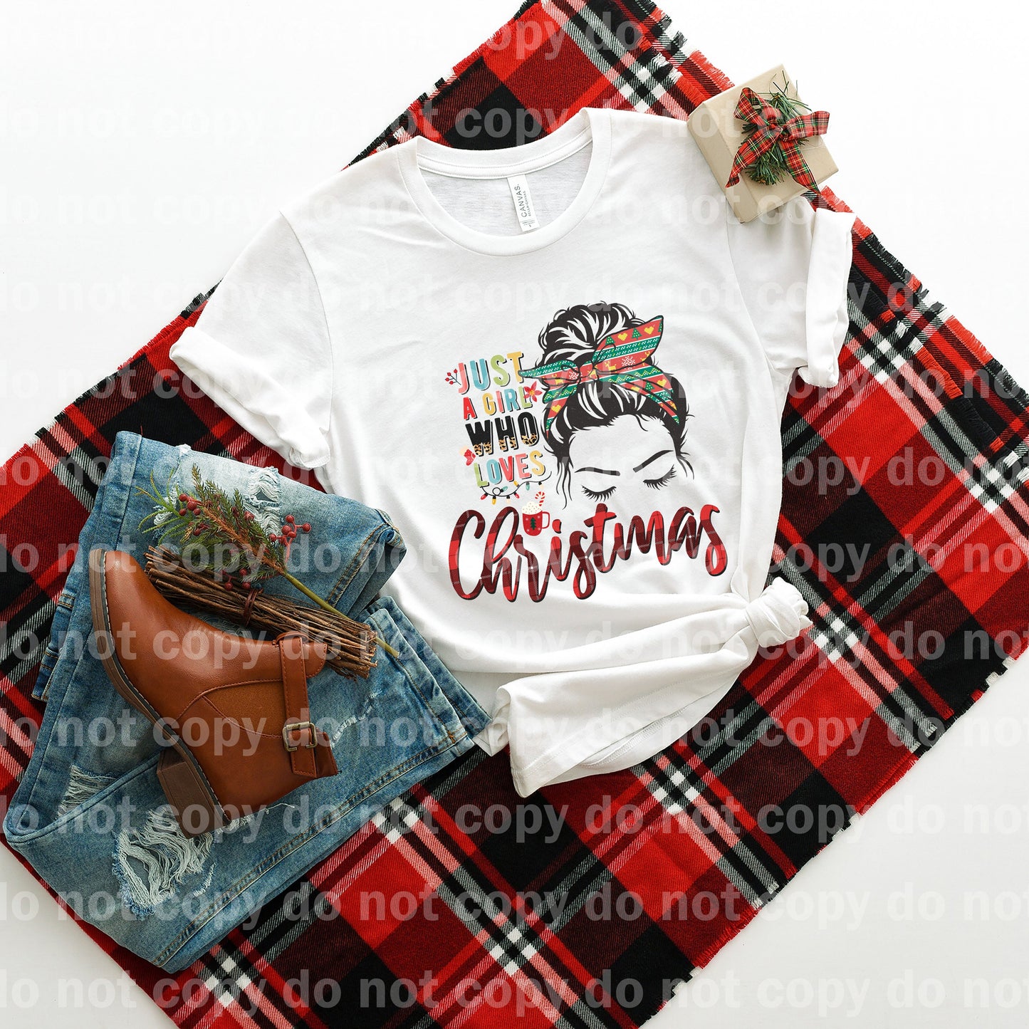 Just a Girl Who Loves Christmas Bun Dream Print or Sublimation Print