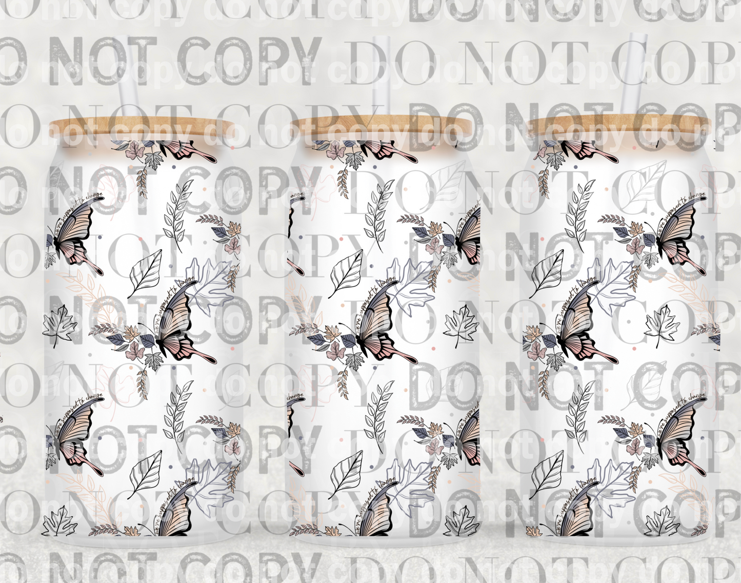 Leaves And Butterflies 16oz Cup Wrap