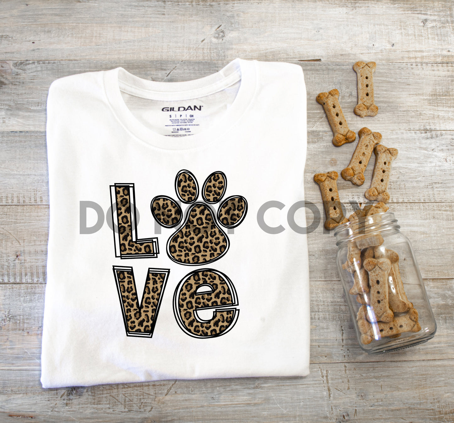 Leopard Love Word Art Paw Print Sublimation Print