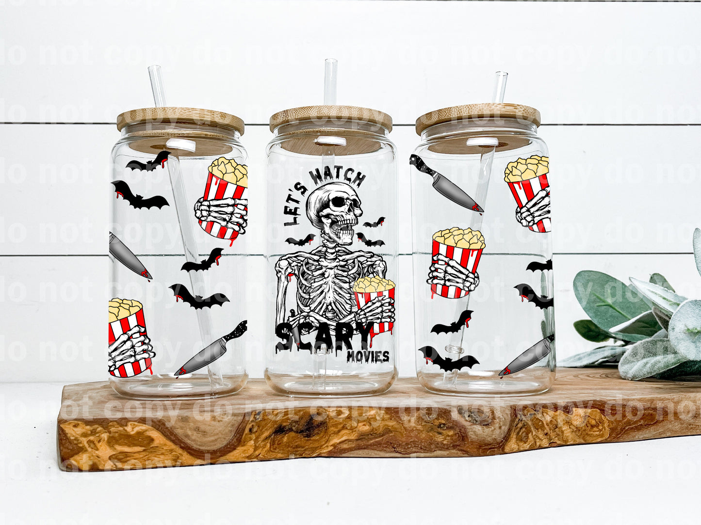 Veamos películas de miedo Envoltura de taza de 16 oz
