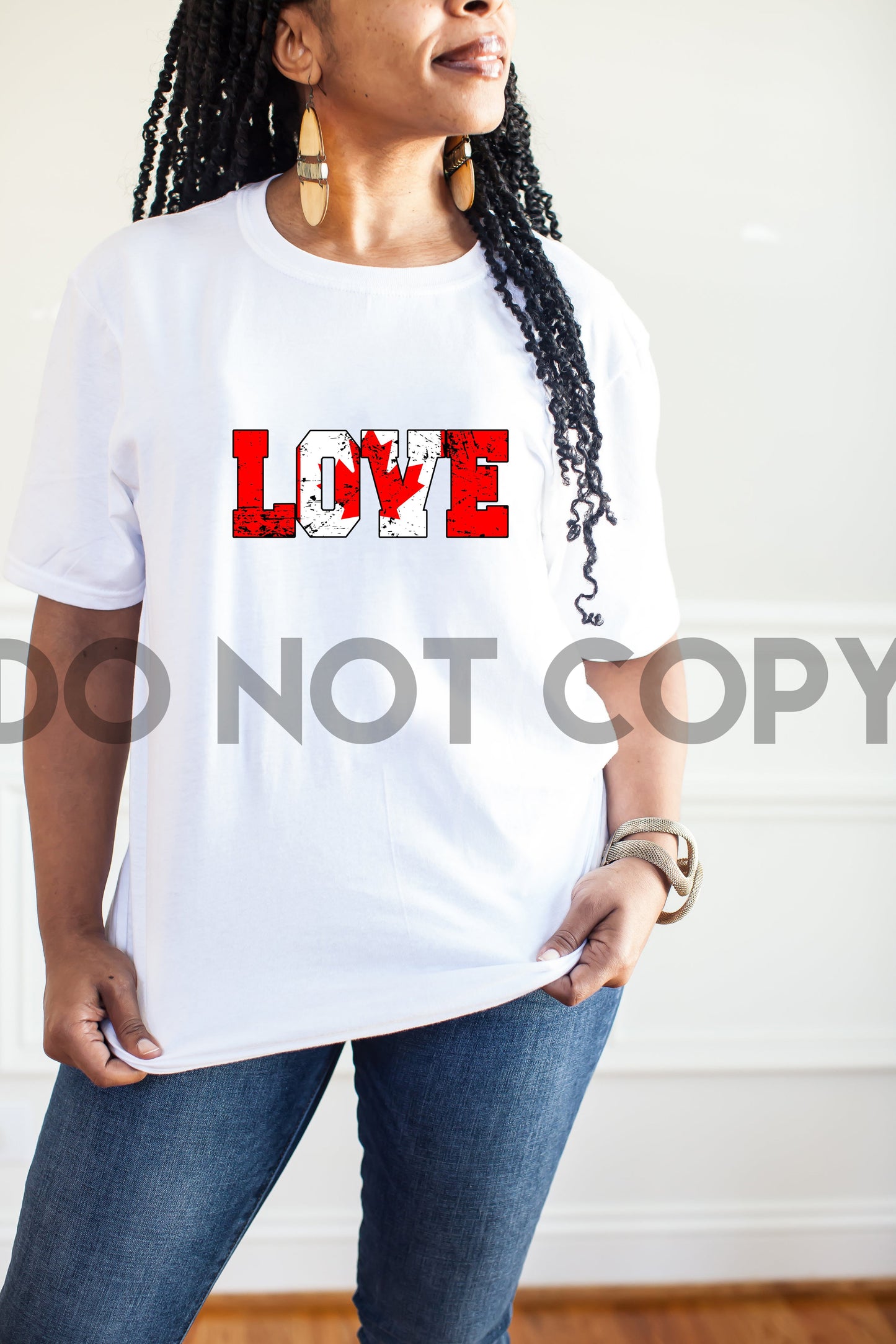 Love Canada Flag Distressed Sublimation Print