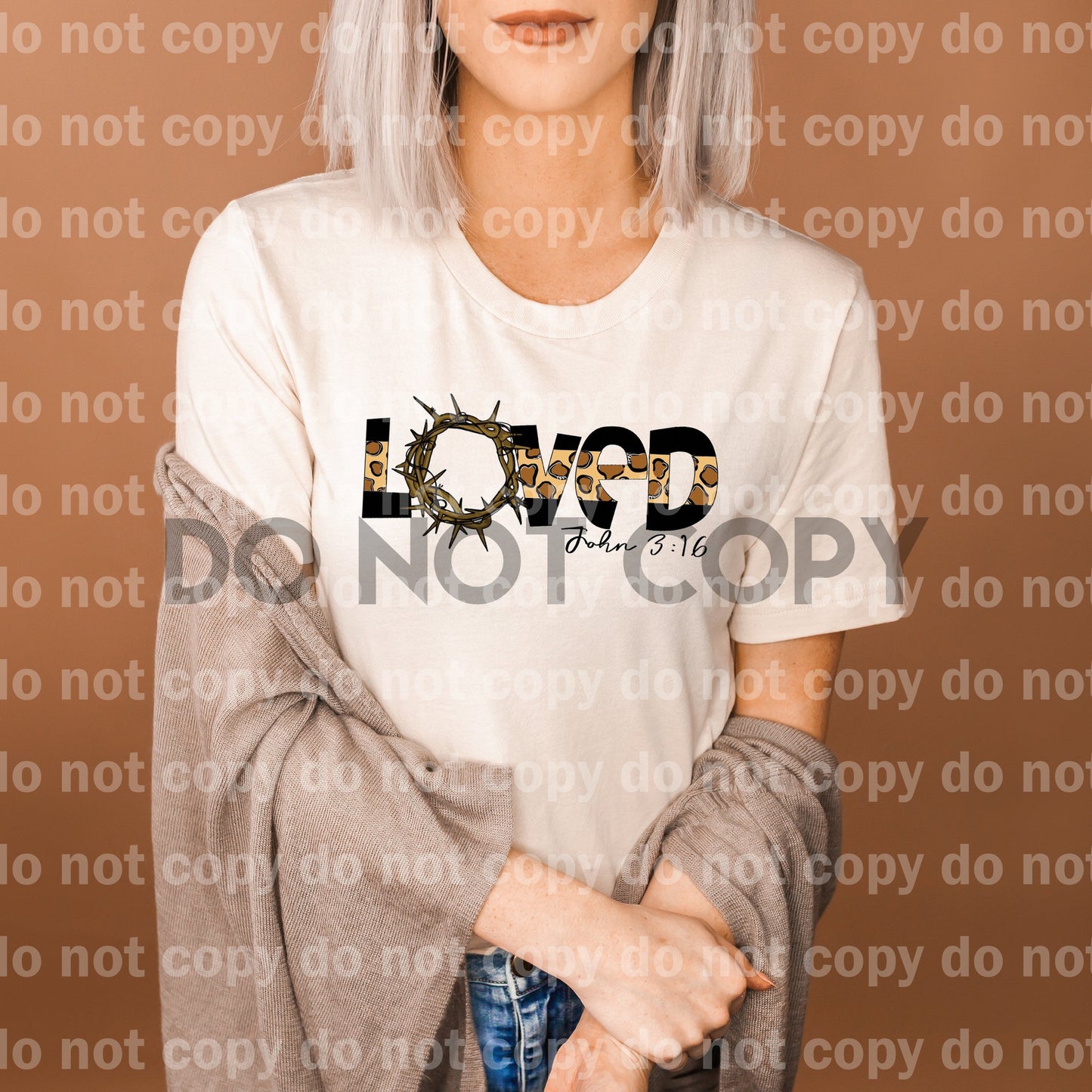 Loved Leopard Crown of thorns Bible verse Dream Print or Sublimation Print