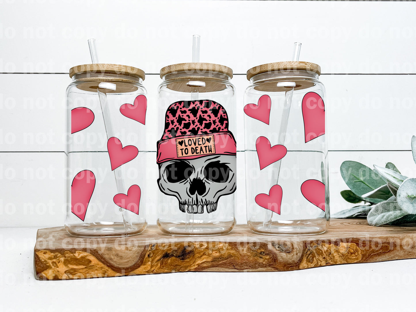 Loved To Death Cow Print 16oz Cup Wrap