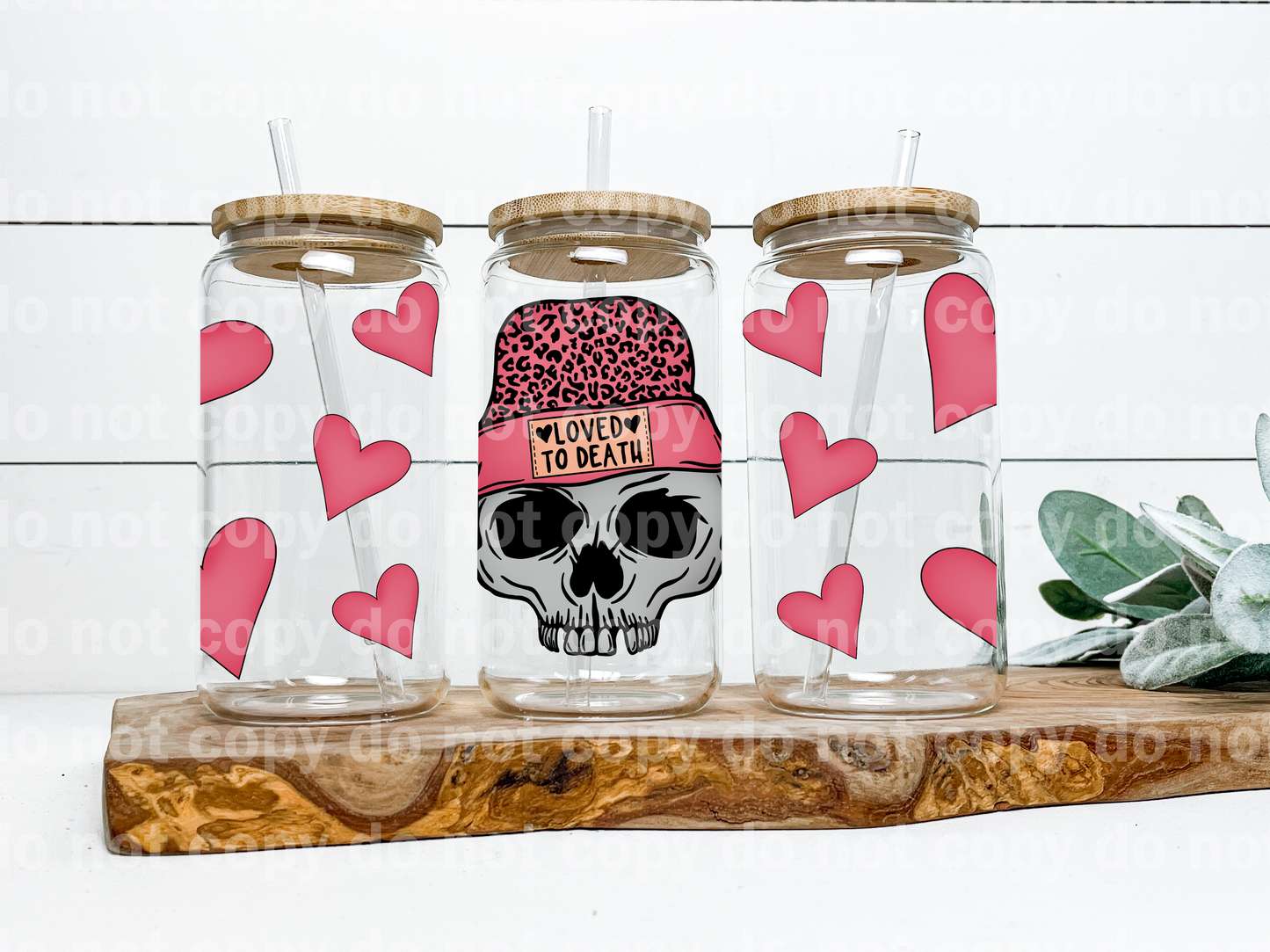Loved To Death Leopard Print 16oz Cup Wrap