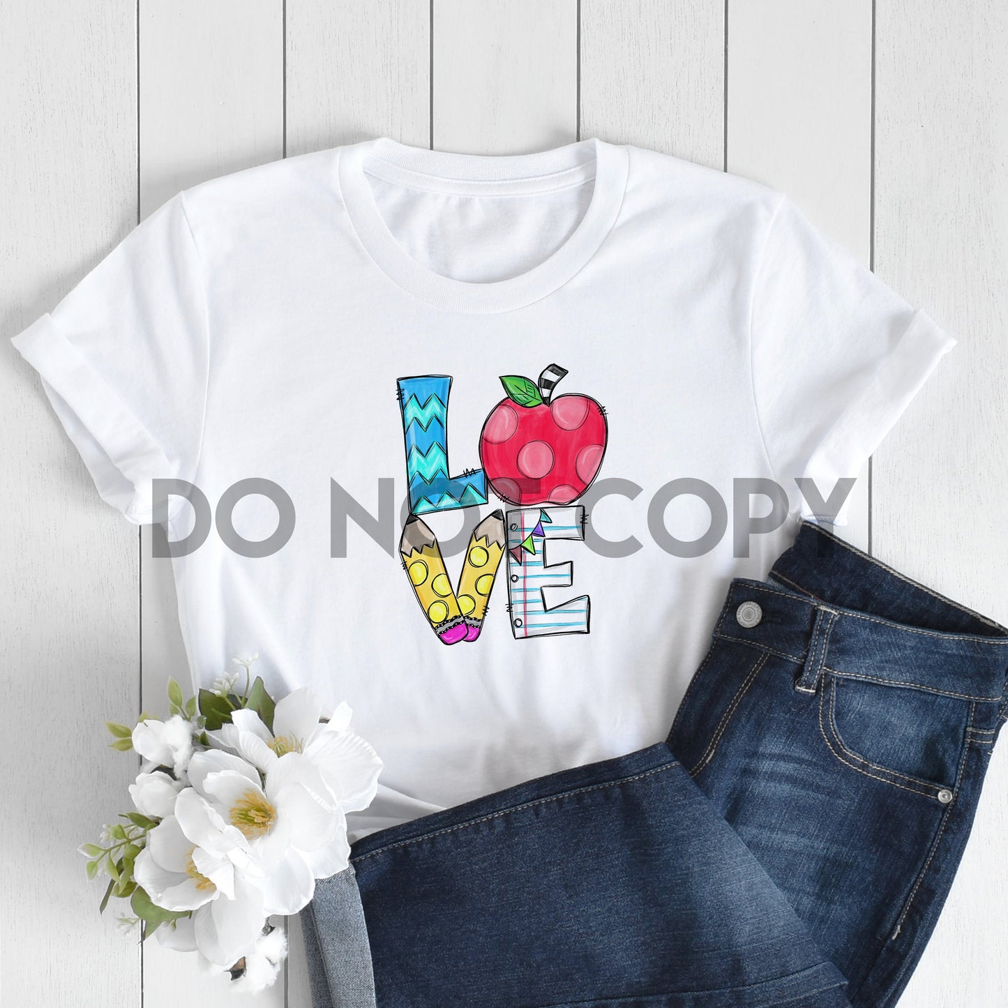 Love Teacher Word Art Sublimation Print