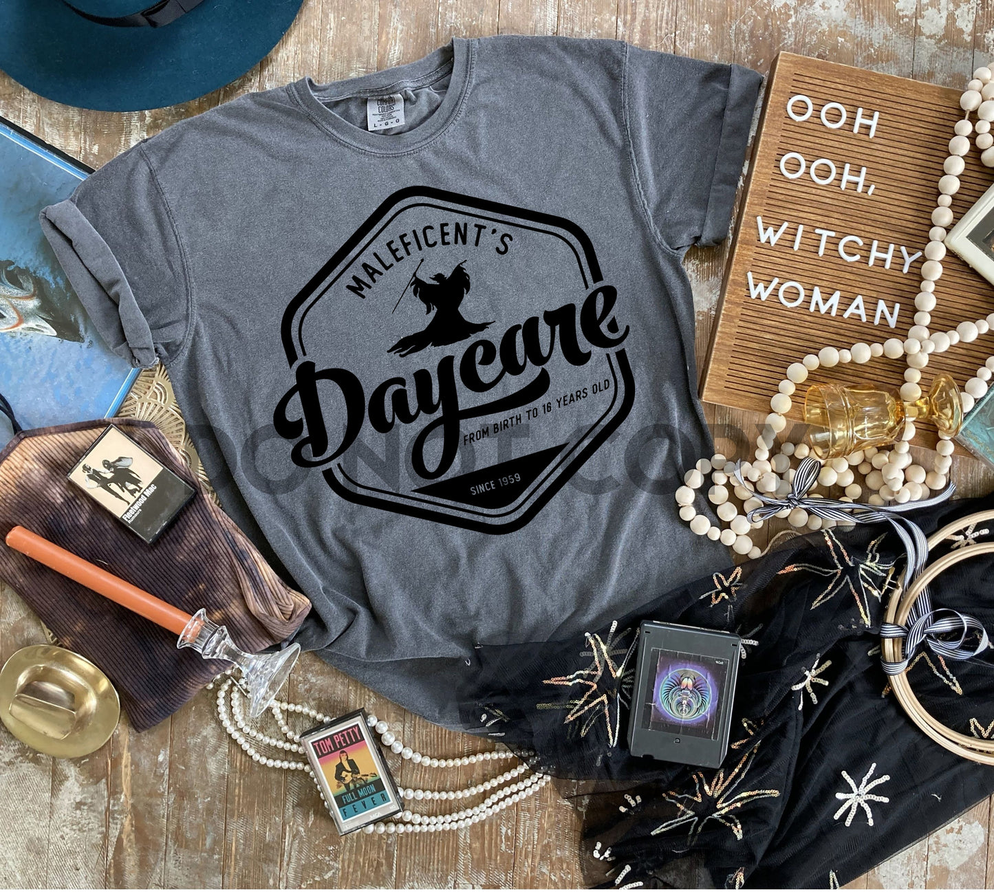 Mal Daycare BLACK INK one color Screen print transfer