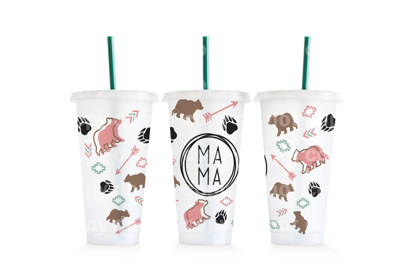 Mama Bear Cup Wrap 24oz Cold Cup Wrap