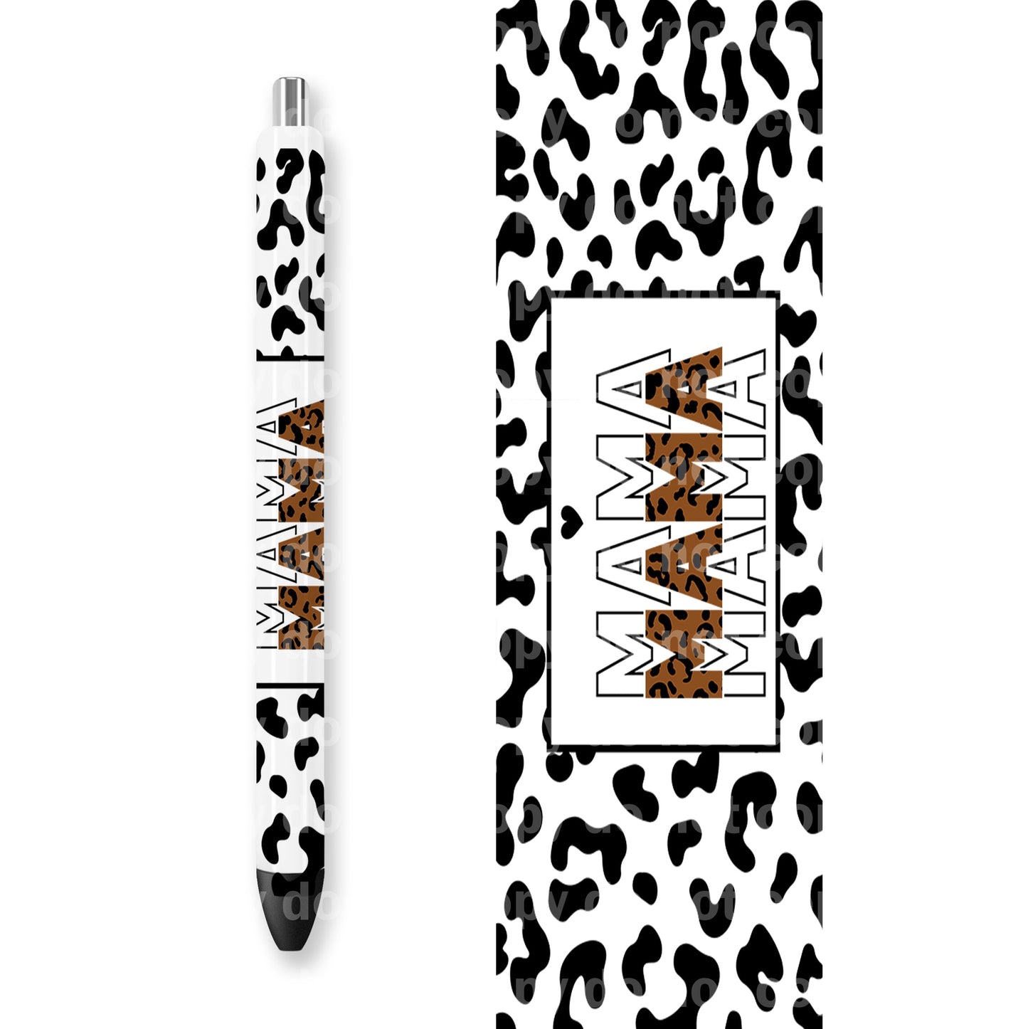 Mama Leopard Print 16oz Cup Wrap and Pen Wrap