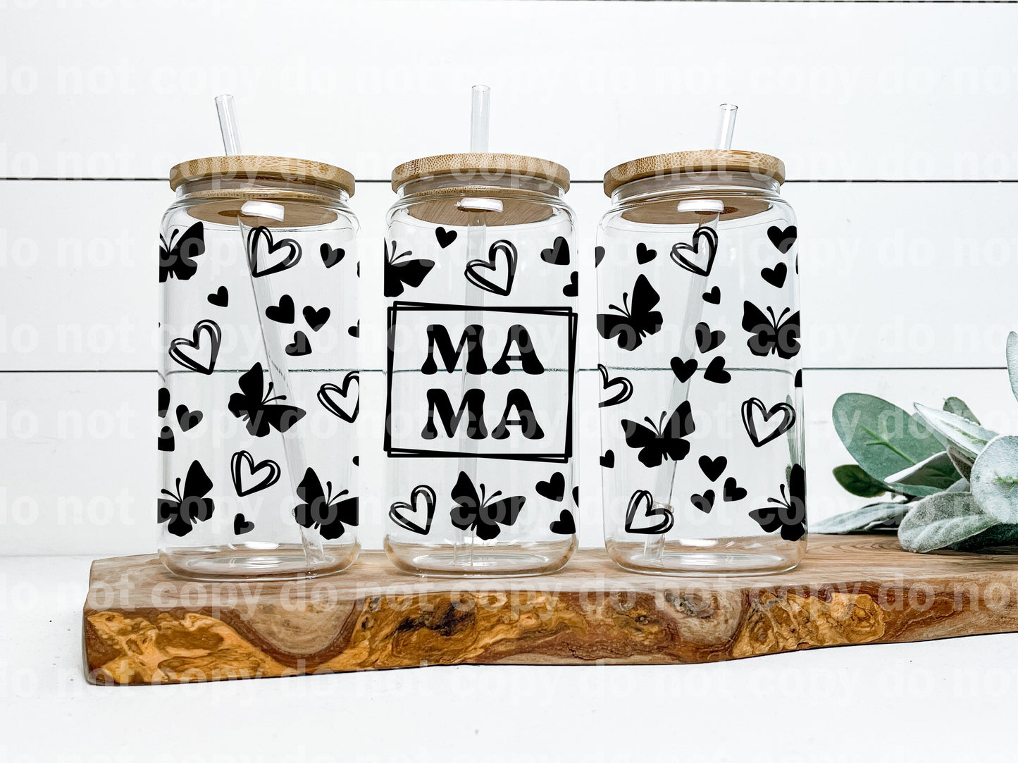 Mama Butterflies And Hearts 16oz Cup Wrap
