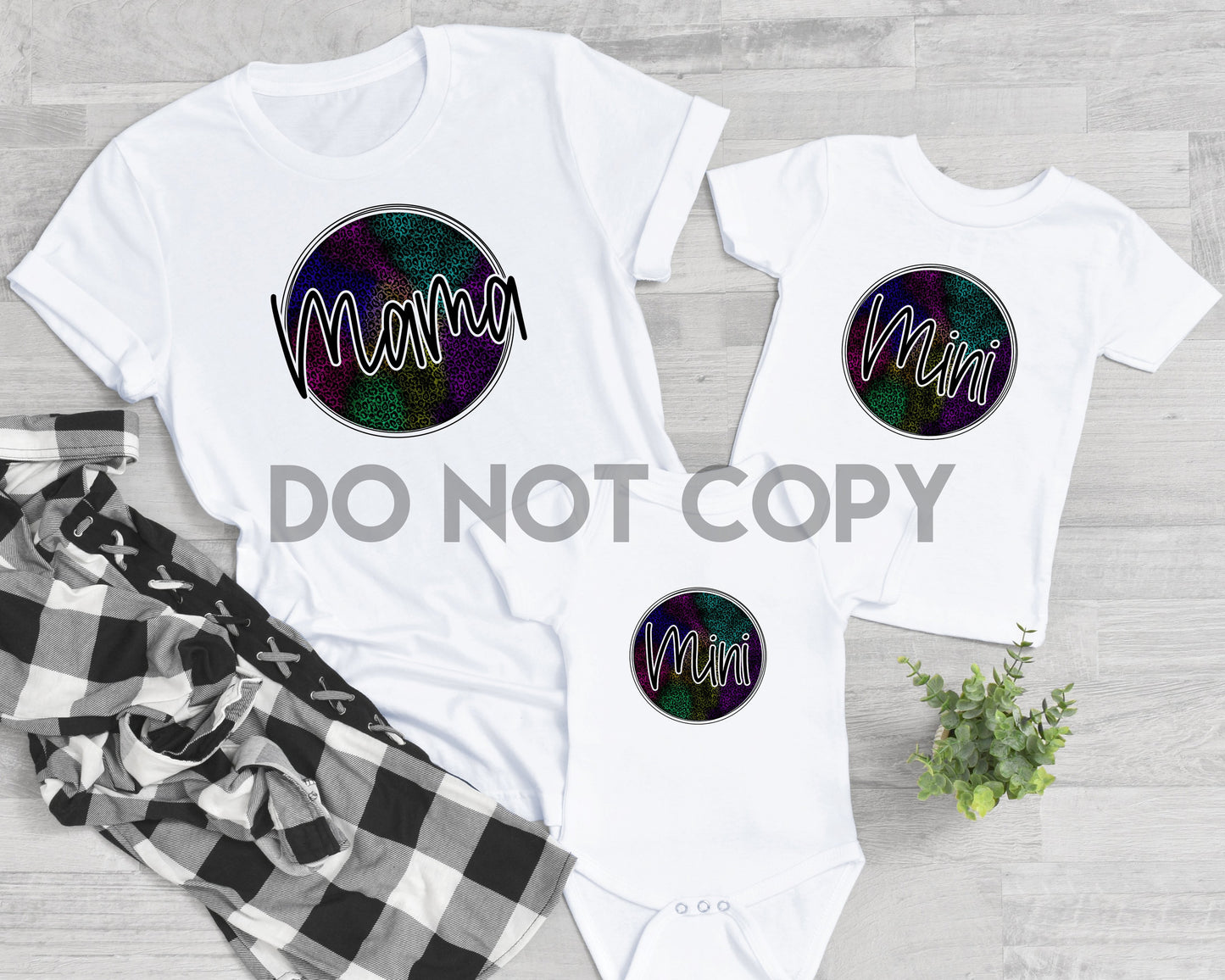 Impresión de sublimación de círculo con estampado de leopardo de Mama Rainbow