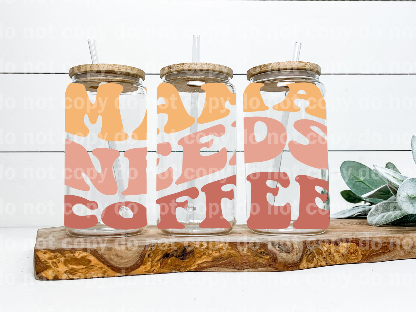 Mama Needs Coffee Wavy 16oz Cup Wrap