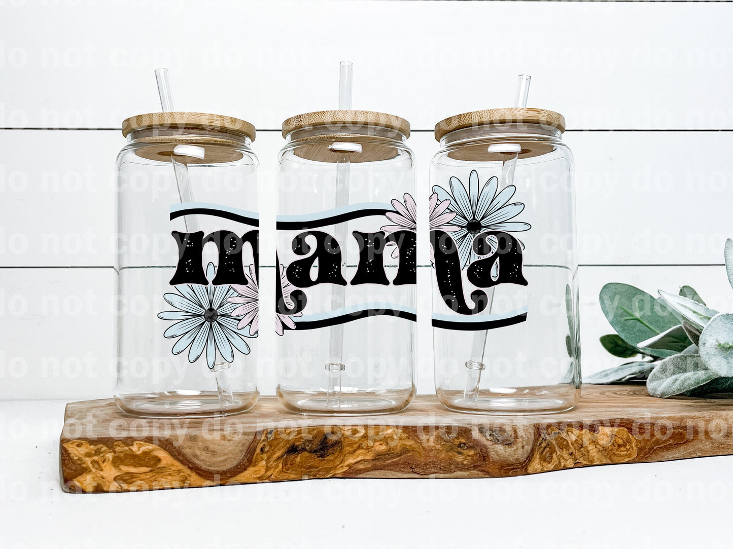 Mama With Flowers 16oz Cup Wrap 6.5 x 3.5