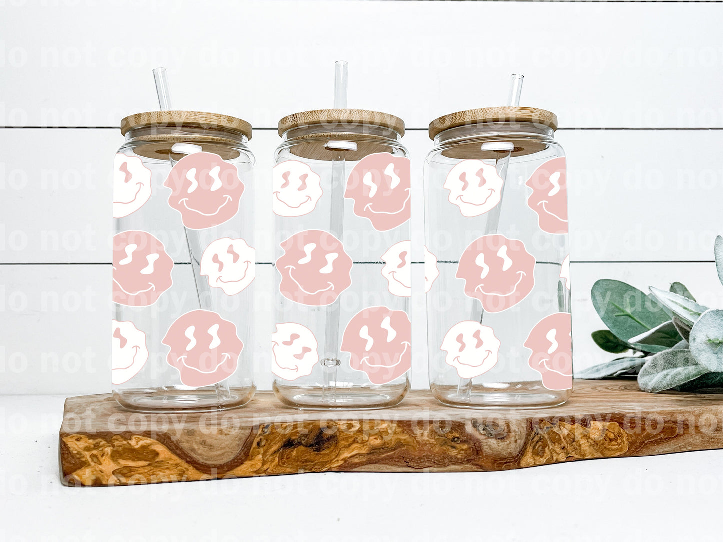 Melting Smileys Pink And White 16oz Cup Wrap