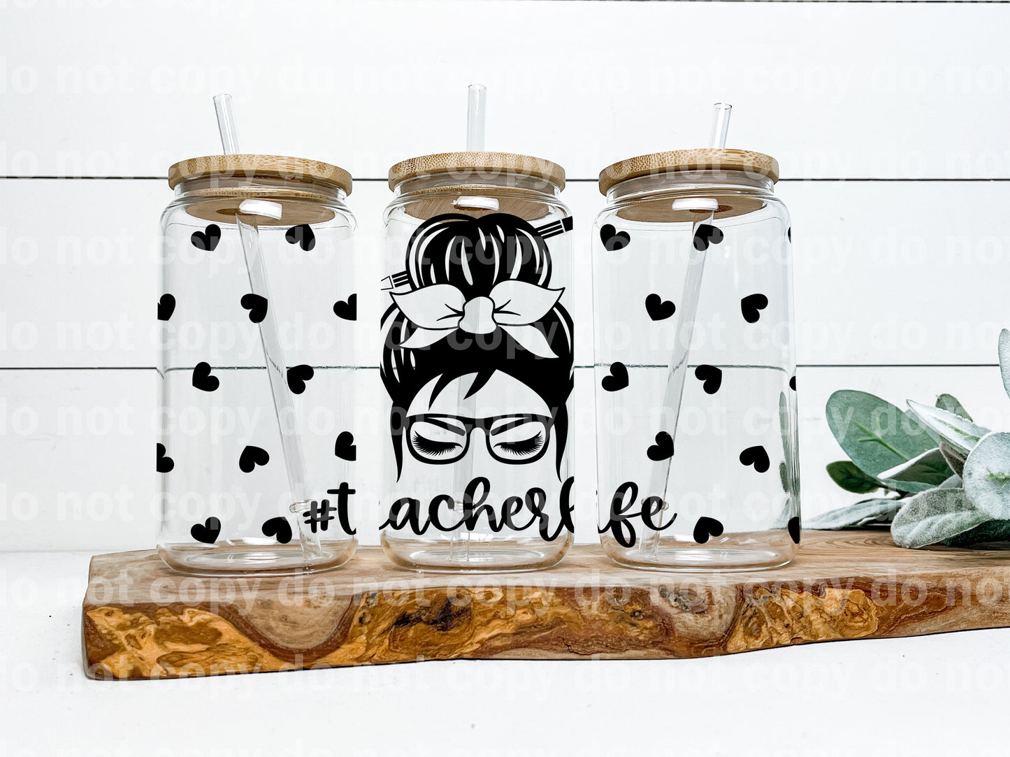 Teacher Life Messy Bun 16oz Cup Wrap
