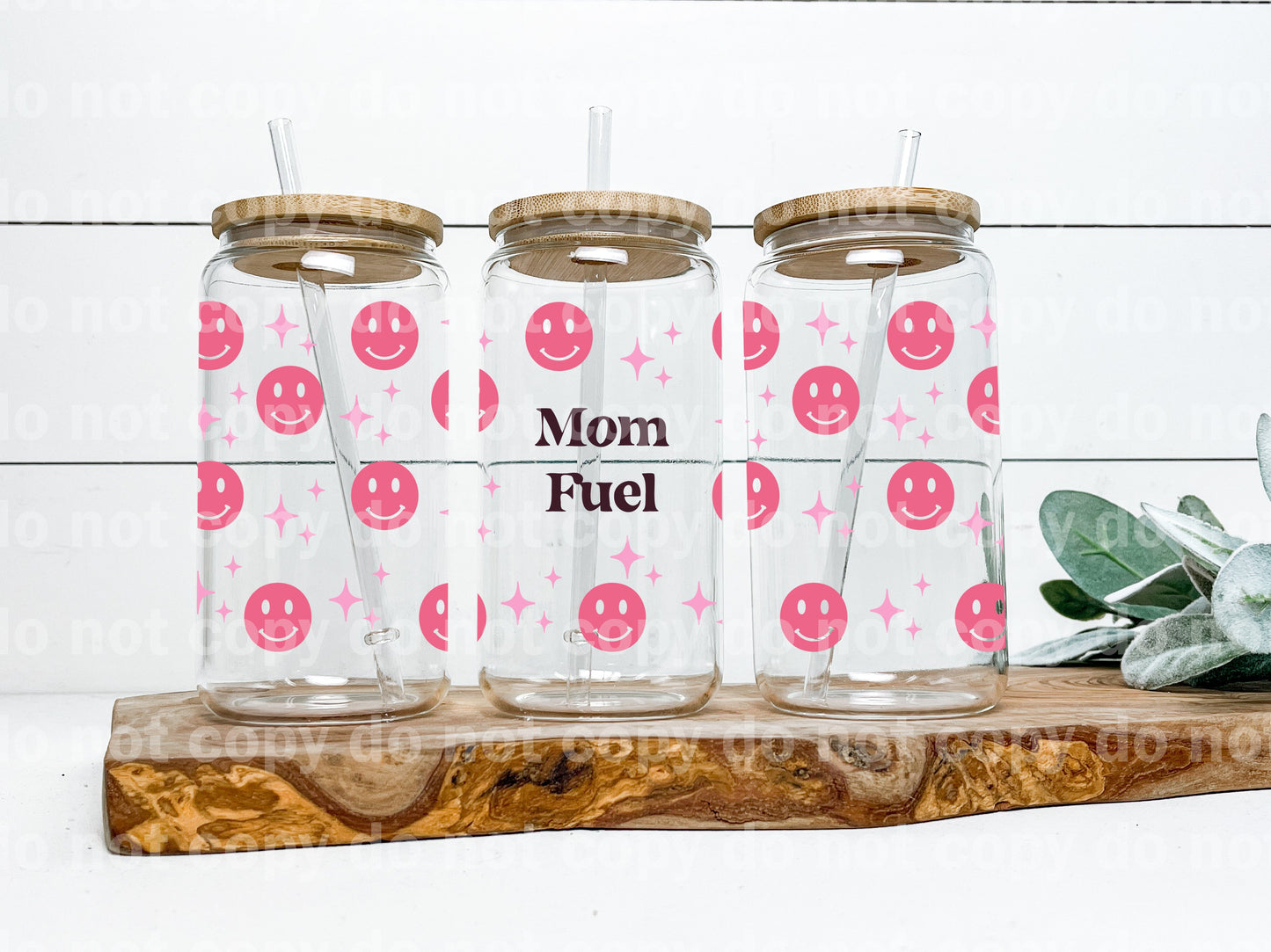 Mom Fuel Smiley Faces 16oz Cup Wrap