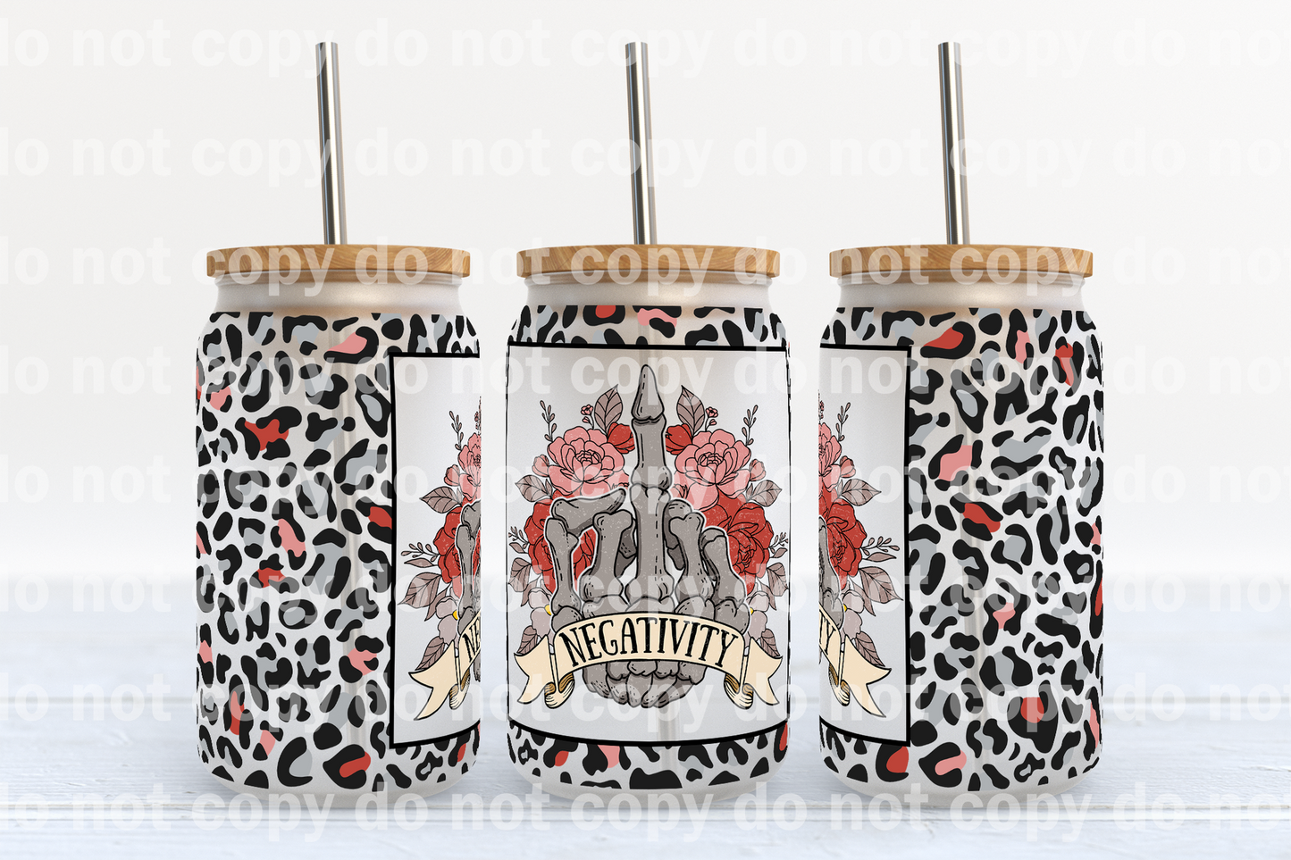 Negativity Middle Finger 16oz Cup Wrap