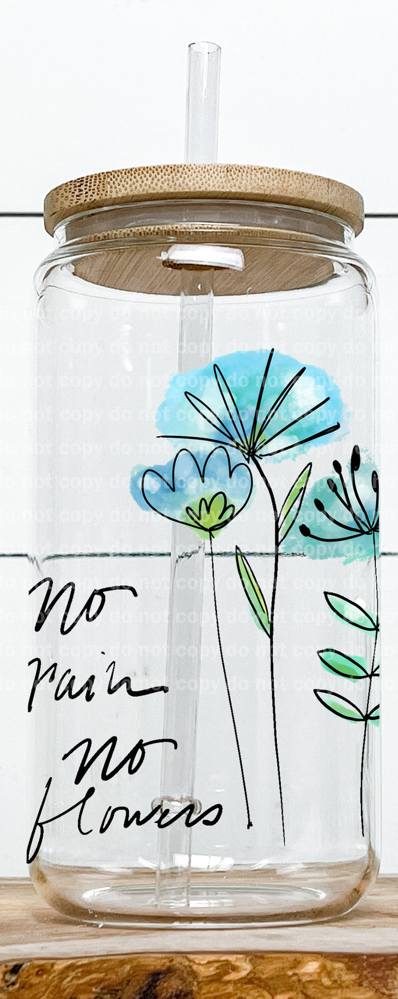 No Rain No Flowers Decal 3.3 x 4