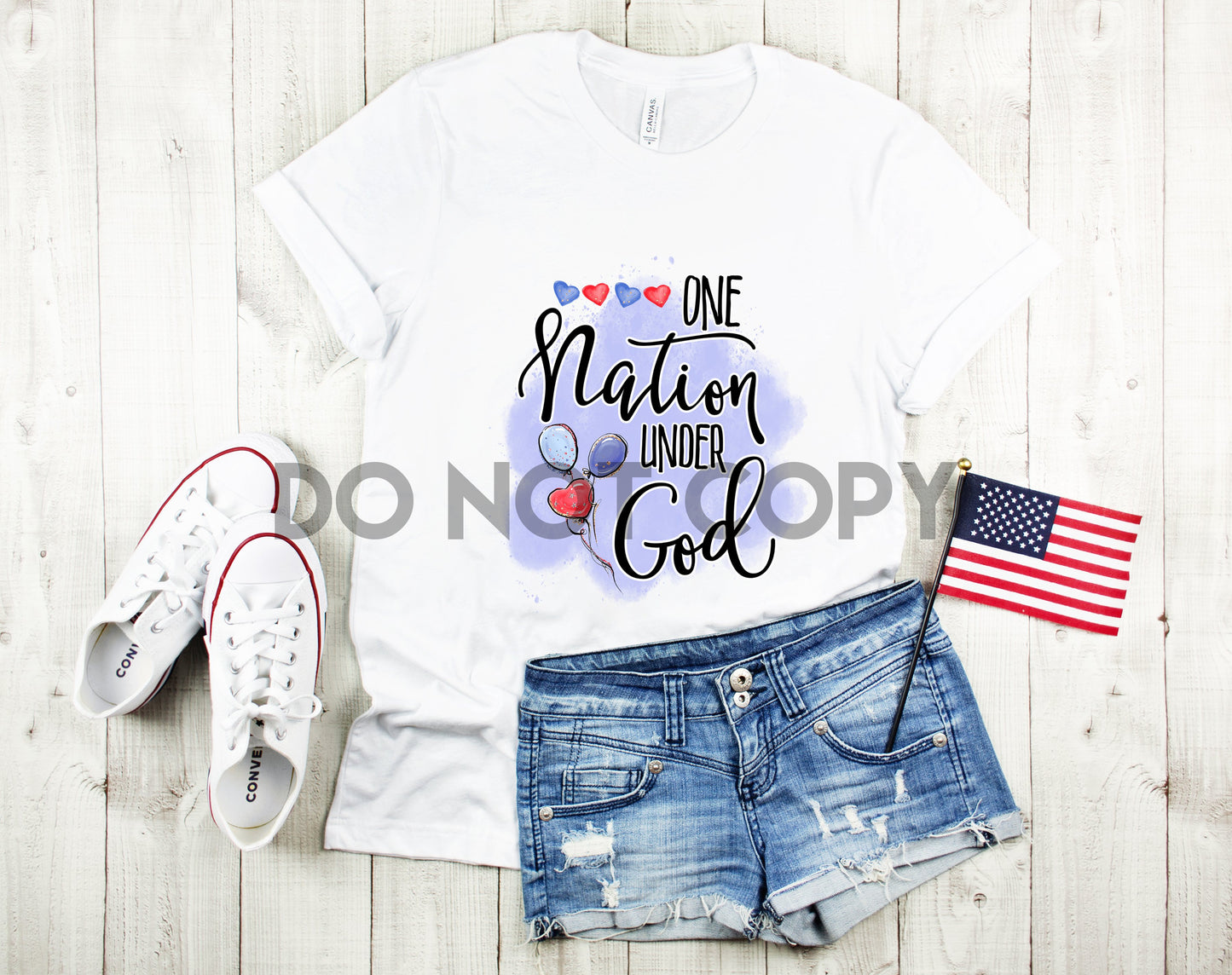One Nation Under God Purple BG Sublimation print