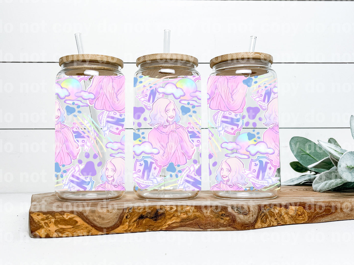 Pastel Wolf Girl 16oz Cup Wrap