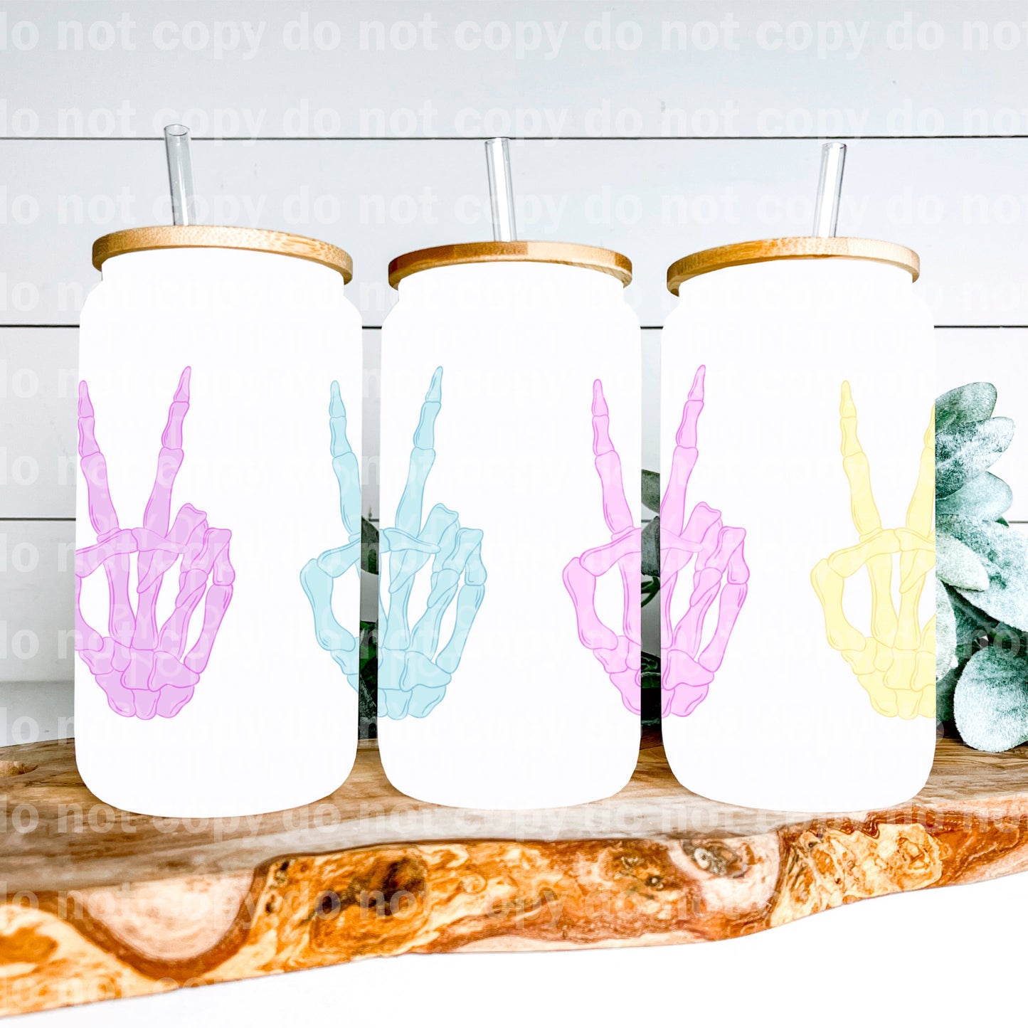 Pastel Skellie Hand 16oz Cup Wrap