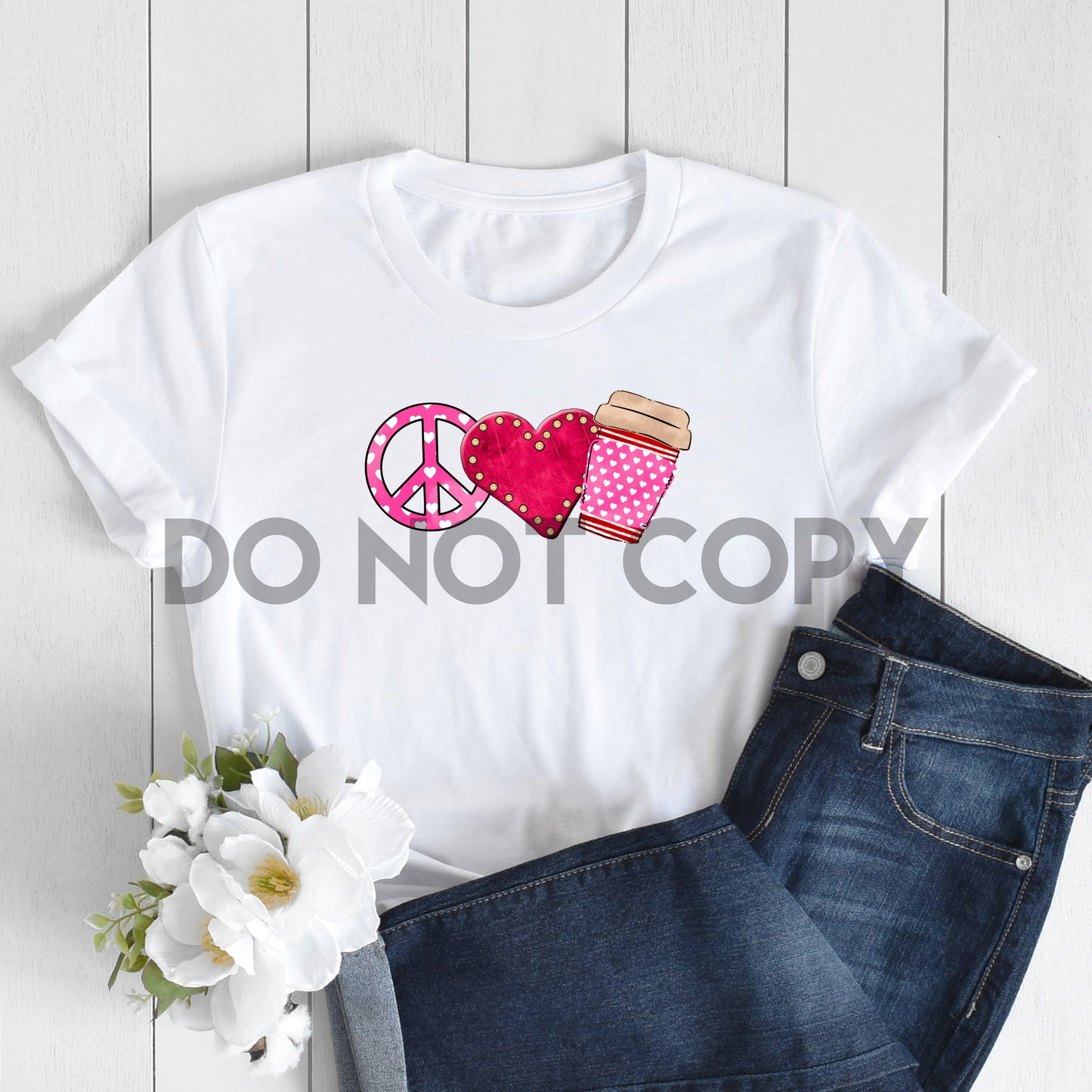 Peace Love Coffee Sublimation Print